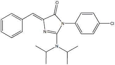 5-benzylidene-3-(4-chlorophenyl)-2-(diisopropylamino)-3,5-dihydro-4H-imidazol-4-one 化学構造式