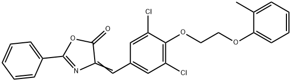 4-{3,5-dichloro-4-[2-(2-methylphenoxy)ethoxy]benzylidene}-2-phenyl-1,3-oxazol-5(4H)-one Structure