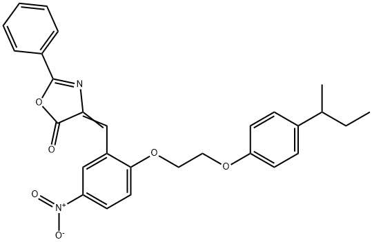 4-{2-[2-(4-sec-butylphenoxy)ethoxy]-5-nitrobenzylidene}-2-phenyl-1,3-oxazol-5(4H)-one Structure