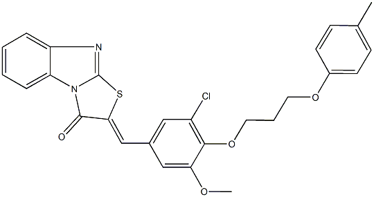496966-41-7 2-{3-chloro-5-methoxy-4-[3-(4-methylphenoxy)propoxy]benzylidene}[1,3]thiazolo[3,2-a]benzimidazol-3(2H)-one