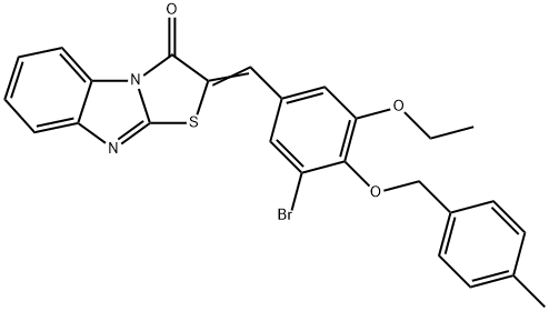 2-{3-bromo-5-ethoxy-4-[(4-methylbenzyl)oxy]benzylidene}[1,3]thiazolo[3,2-a]benzimidazol-3(2H)-one Structure