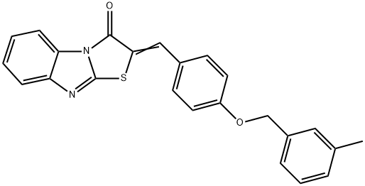 2-{4-[(3-methylbenzyl)oxy]benzylidene}[1,3]thiazolo[3,2-a]benzimidazol-3(2H)-one,496966-64-4,结构式