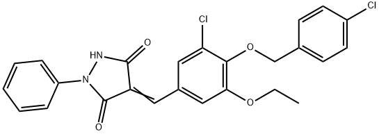 4-{3-chloro-4-[(4-chlorobenzyl)oxy]-5-ethoxybenzylidene}-1-phenyl-3,5-pyrazolidinedione|