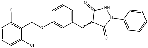 4-{3-[(2,6-dichlorobenzyl)oxy]benzylidene}-1-phenyl-3,5-pyrazolidinedione Struktur