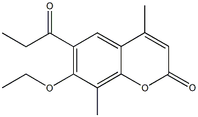 7-ethoxy-4,8-dimethyl-6-propionyl-2H-chromen-2-one Struktur