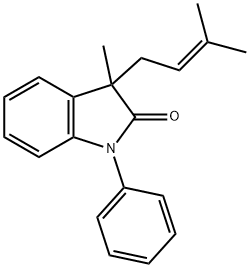 3-methyl-3-(3-methyl-2-butenyl)-1-phenyl-1,3-dihydro-2H-indol-2-one 化学構造式