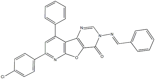 496970-23-1 3-(benzylideneamino)-7-(4-chlorophenyl)-9-phenylpyrido[3',2':4,5]furo[3,2-d]pyrimidin-4(3H)-one