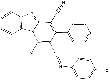 2-[(4-chlorophenyl)diazenyl]-1-hydroxy-3-phenylpyrido[1,2-a]benzimidazole-4-carbonitrile 结构式