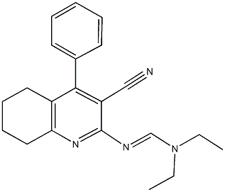 N'-(3-cyano-4-phenyl-5,6,7,8-tetrahydro-2-quinolinyl)-N,N-diethylimidoformamide 化学構造式