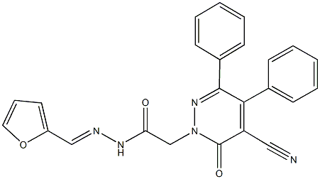 2-(5-cyano-6-oxo-3,4-diphenyl-1(6H)-pyridazinyl)-N'-(2-furylmethylene)acetohydrazide Structure