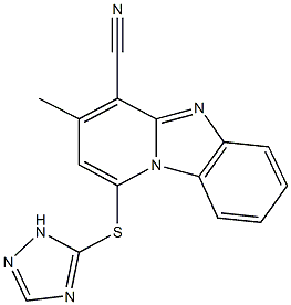 3-methyl-1-(1H-1,2,4-triazol-5-ylsulfanyl)pyrido[1,2-a]benzimidazole-4-carbonitrile Structure