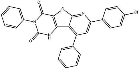 7-(4-chlorophenyl)-3,9-diphenylpyrido[3',2':4,5]furo[3,2-d]pyrimidine-2,4(1H,3H)-dione 结构式