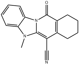5-methyl-11-oxo-5,7,8,9,10,11-hexahydrobenzimidazo[1,2-b]isoquinoline-6-carbonitrile 化学構造式
