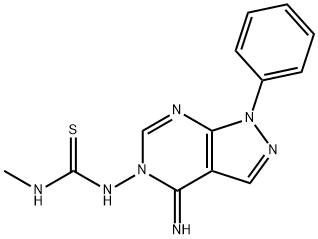 N-(4-imino-1-phenyl-1,4-dihydro-5H-pyrazolo[3,4-d]pyrimidin-5-yl)-N'-methylthiourea 结构式