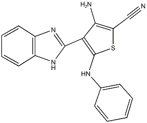 3-amino-5-anilino-4-(1H-benzimidazol-2-yl)thiophene-2-carbonitrile,496971-07-4,结构式