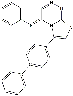 1-[1,1'-biphenyl]-4-yl[1,3]thiazolo[2',3':3,4][1,2,4]triazino[5,6-b]indole 结构式