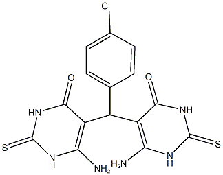 6-amino-5-[(6-amino-4-oxo-2-thioxo-1,2,3,4-tetrahydropyrimidin-5-yl)(4-chlorophenyl)methyl]-2-thioxo-2,3-dihydropyrimidin-4(1H)-one 结构式