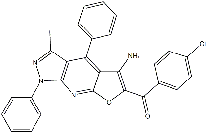 496971-24-5 (5-amino-3-methyl-1,4-diphenyl-1H-furo[2,3-b]pyrazolo[4,3-e]pyridin-6-yl)(4-chlorophenyl)methanone