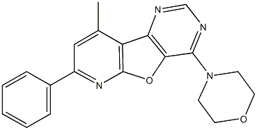 9-methyl-4-morpholin-4-yl-7-phenylpyrido[3',2':4,5]furo[3,2-d]pyrimidine 结构式