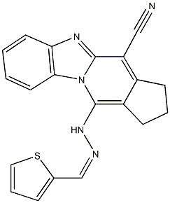 11-[2-(2-thienylmethylene)hydrazino]-2,3-dihydro-1H-cyclopenta[4,5]pyrido[1,2-a]benzimidazole-4-carbonitrile Structure