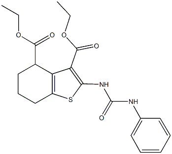 diethyl 2-[(anilinocarbonyl)amino]-4,5,6,7-tetrahydro-1-benzothiophene-3,4-dicarboxylate Struktur