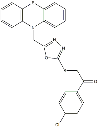 1-(4-chlorophenyl)-2-{[5-(10H-phenothiazin-10-ylmethyl)-1,3,4-oxadiazol-2-yl]sulfanyl}ethanone Structure