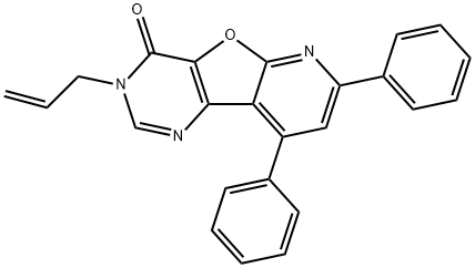 3-allyl-7,9-diphenylpyrido[3',2':4,5]furo[3,2-d]pyrimidin-4(3H)-one,496971-93-8,结构式