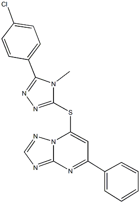 7-{[5-(4-chlorophenyl)-4-methyl-4H-1,2,4-triazol-3-yl]sulfanyl}-5-phenyl[1,2,4]triazolo[1,5-a]pyrimidine 化学構造式