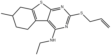 2-(allylsulfanyl)-N-ethyl-7-methyl-5,6,7,8-tetrahydro[1]benzothieno[2,3-d]pyrimidin-4-amine Struktur