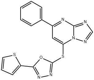 5-phenyl-7-{[5-(2-thienyl)-1,3,4-oxadiazol-2-yl]sulfanyl}[1,2,4]triazolo[1,5-a]pyrimidine|