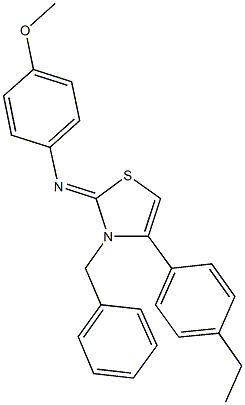 N-(3-benzyl-4-(4-ethylphenyl)-1,3-thiazol-2(3H)-ylidene)-N-(4-methoxyphenyl)amine Struktur