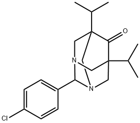 2-(4-chlorophenyl)-5,7-diisopropyl-1,3-diazatricyclo[3.3.1.1~3,7~]decan-6-one 结构式
