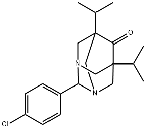 2-(4-chlorophenyl)-5,7-diisopropyl-1,3-diazatricyclo[3.3.1.1~3,7~]decan-6-one Struktur