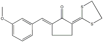 2-(1,3-dithiolan-2-ylidene)-5-(3-methoxybenzylidene)cyclopentanone Struktur