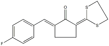 2-(1,3-dithiolan-2-ylidene)-5-(4-fluorobenzylidene)cyclopentanone,497058-23-8,结构式