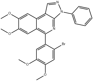 5-(2-bromo-4,5-dimethoxyphenyl)-7,8-dimethoxy-3-phenyl-3H-pyrazolo[3,4-c]isoquinoline,497058-52-3,结构式