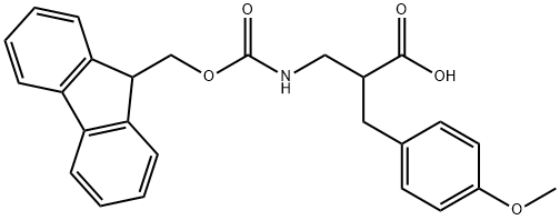 3-((((9H-芴-9-基)甲氧基)羰基)氨基)-2-(4-甲氧基苄基)丙酸, 497059-62-8, 结构式