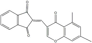 2-[(5,7-dimethyl-4-oxo-4H-chromen-3-yl)methylene]-1H-indene-1,3(2H)-dione,497059-95-7,结构式
