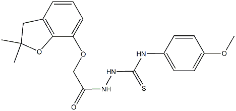 2-{[(2,2-dimethyl-2,3-dihydro-1-benzofuran-7-yl)oxy]acetyl}-N-(4-methoxyphenyl)hydrazinecarbothioamide 结构式