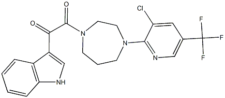 2-{4-[3-chloro-5-(trifluoromethyl)-2-pyridinyl]-1,4-diazepan-1-yl}-1-(1H-indol-3-yl)-2-oxoethanone,497061-32-2,结构式