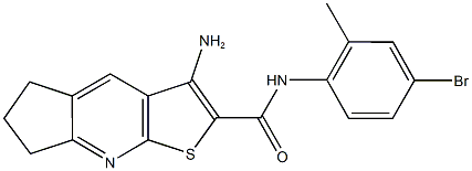 3-amino-N-(4-bromo-2-methylphenyl)-6,7-dihydro-5H-cyclopenta[b]thieno[3,2-e]pyridine-2-carboxamide,497061-52-6,结构式