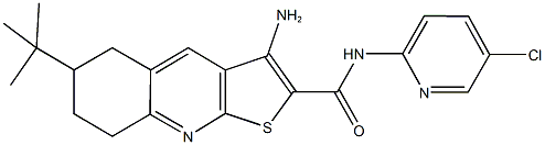 3-amino-6-tert-butyl-N-(5-chloro-2-pyridinyl)-5,6,7,8-tetrahydrothieno[2,3-b]quinoline-2-carboxamide Struktur