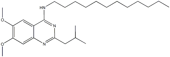 N-dodecyl-2-isobutyl-6,7-dimethoxy-4-quinazolinamine Struktur