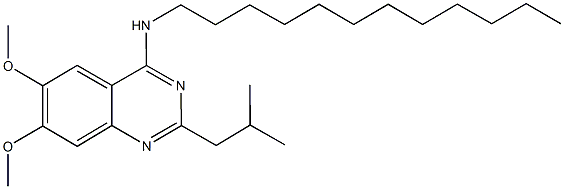 N-dodecyl-2-isobutyl-6,7-dimethoxy-4-quinazolinamine 结构式