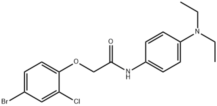 2-(4-bromo-2-chlorophenoxy)-N-[4-(diethylamino)phenyl]acetamide,497081-47-7,结构式