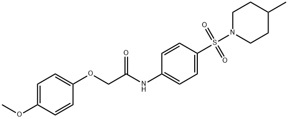 2-(4-methoxyphenoxy)-N-{4-[(4-methyl-1-piperidinyl)sulfonyl]phenyl}acetamide Structure