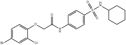 2-(4-bromo-2-chlorophenoxy)-N-{4-[(cyclohexylamino)sulfonyl]phenyl}acetamide Struktur