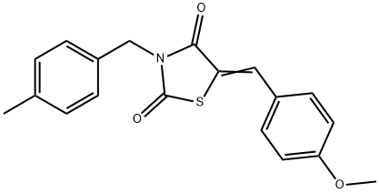 5-(4-methoxybenzylidene)-3-(4-methylbenzyl)-1,3-thiazolidine-2,4-dione 化学構造式