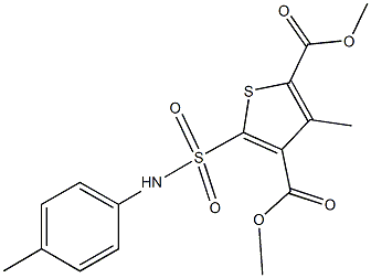 dimethyl 3-methyl-5-(4-toluidinosulfonyl)-2,4-thiophenedicarboxylate,497089-42-6,结构式