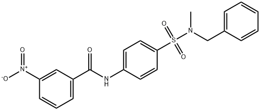 N-(4-{[benzyl(methyl)amino]sulfonyl}phenyl)-3-nitrobenzamide 化学構造式